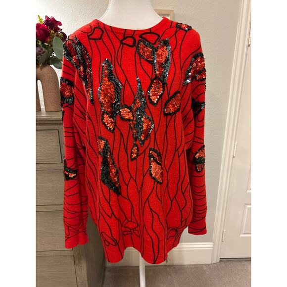 Eminent | Vintage Lambswool Sequins Sweater | Large - Picture 3 of 10